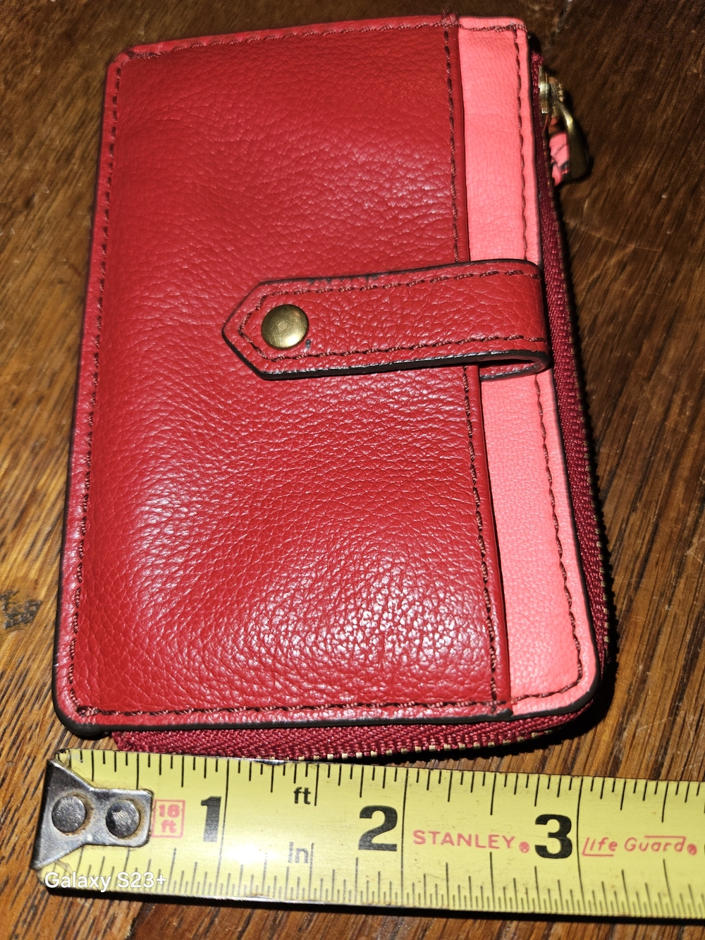 Fossil Red and Pink Leather Compact Wallet